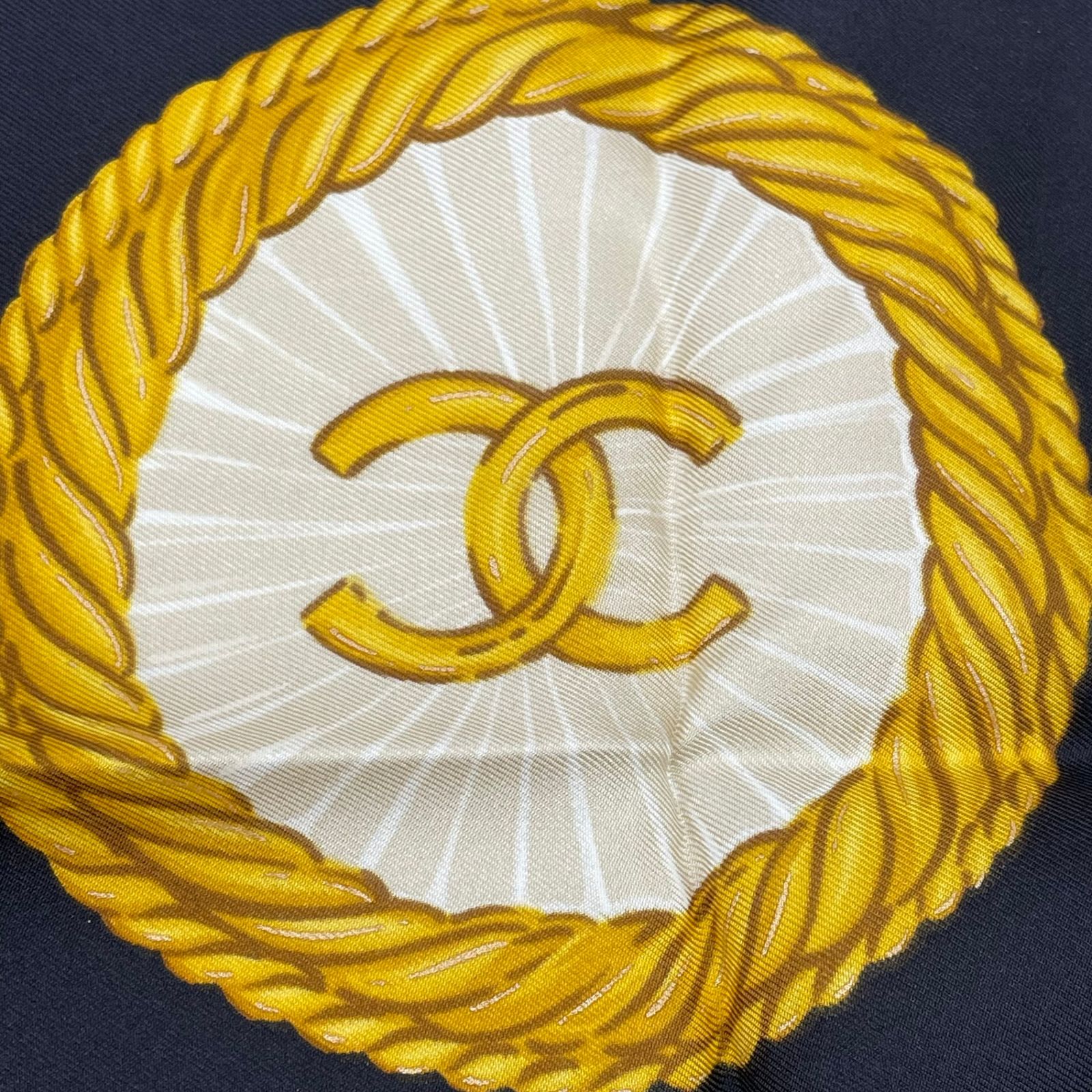 新品同様 CHANEL シャネル スカーフ シルク ココマーク チェーン