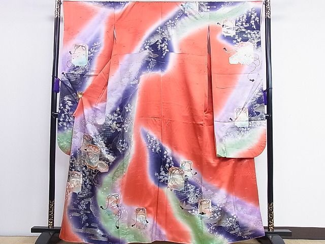 MP-00274 フランソワーズ・モレシャン 振袖 貝桶吉祥文 暈し染め 金銀