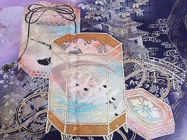 MP-00274 フランソワーズ・モレシャン 振袖 貝桶吉祥文 暈し染め 金銀