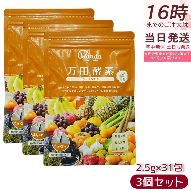 万田酵素 ペーストタイプ GINGER ジンジャー 分包 77.5g (2.5g×31包) 3