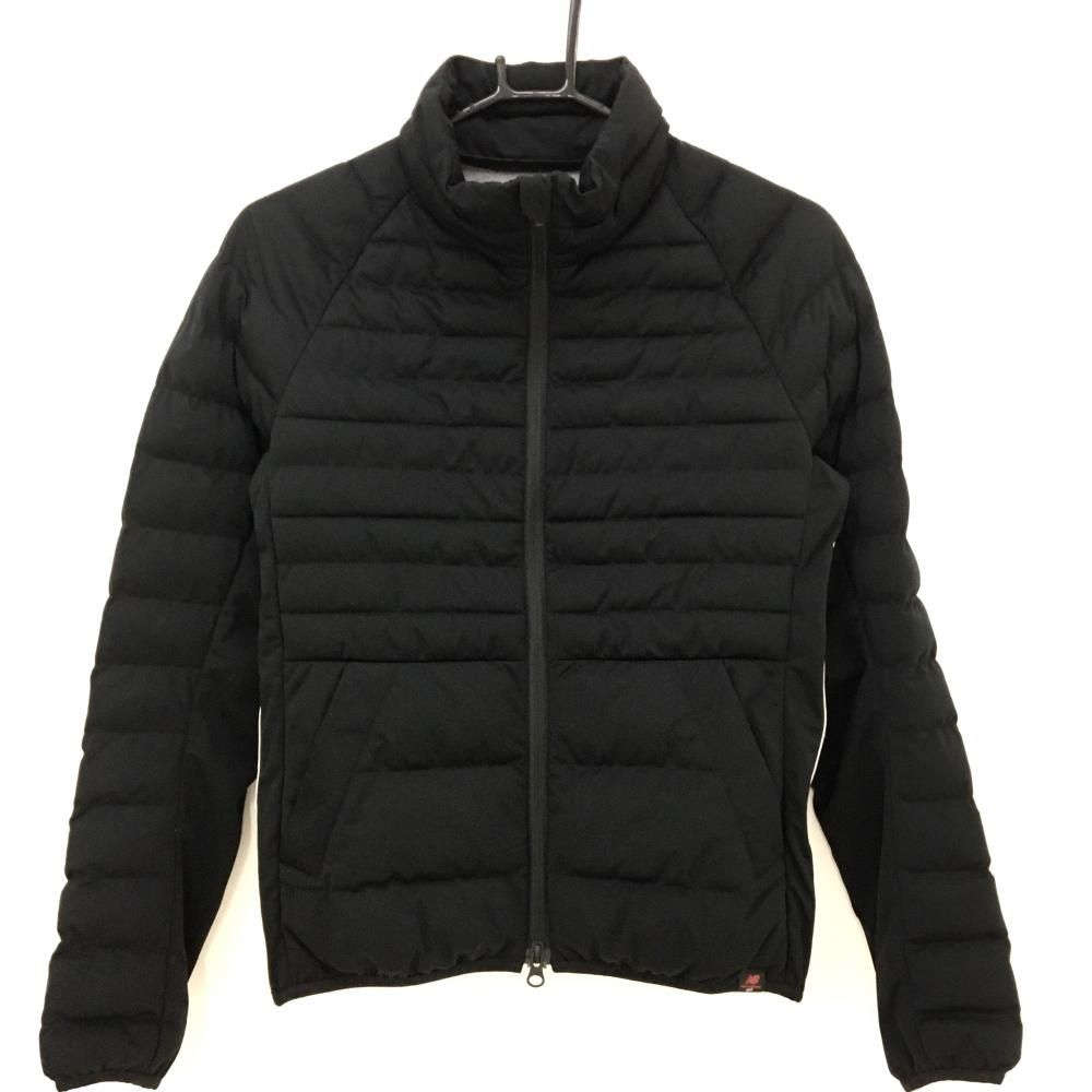 美品】ニューバランスゴルフ 中綿ジャケット 黒×白 サイドロゴ ダブル