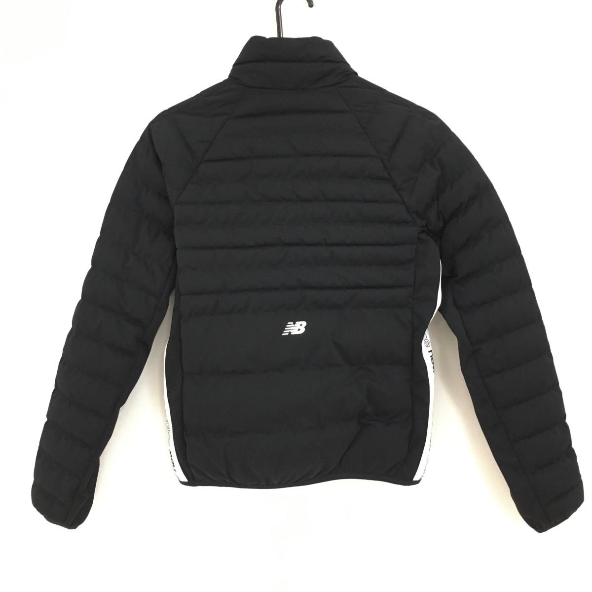 美品】ニューバランスゴルフ 中綿ジャケット 黒×白 サイドロゴ ダブル
