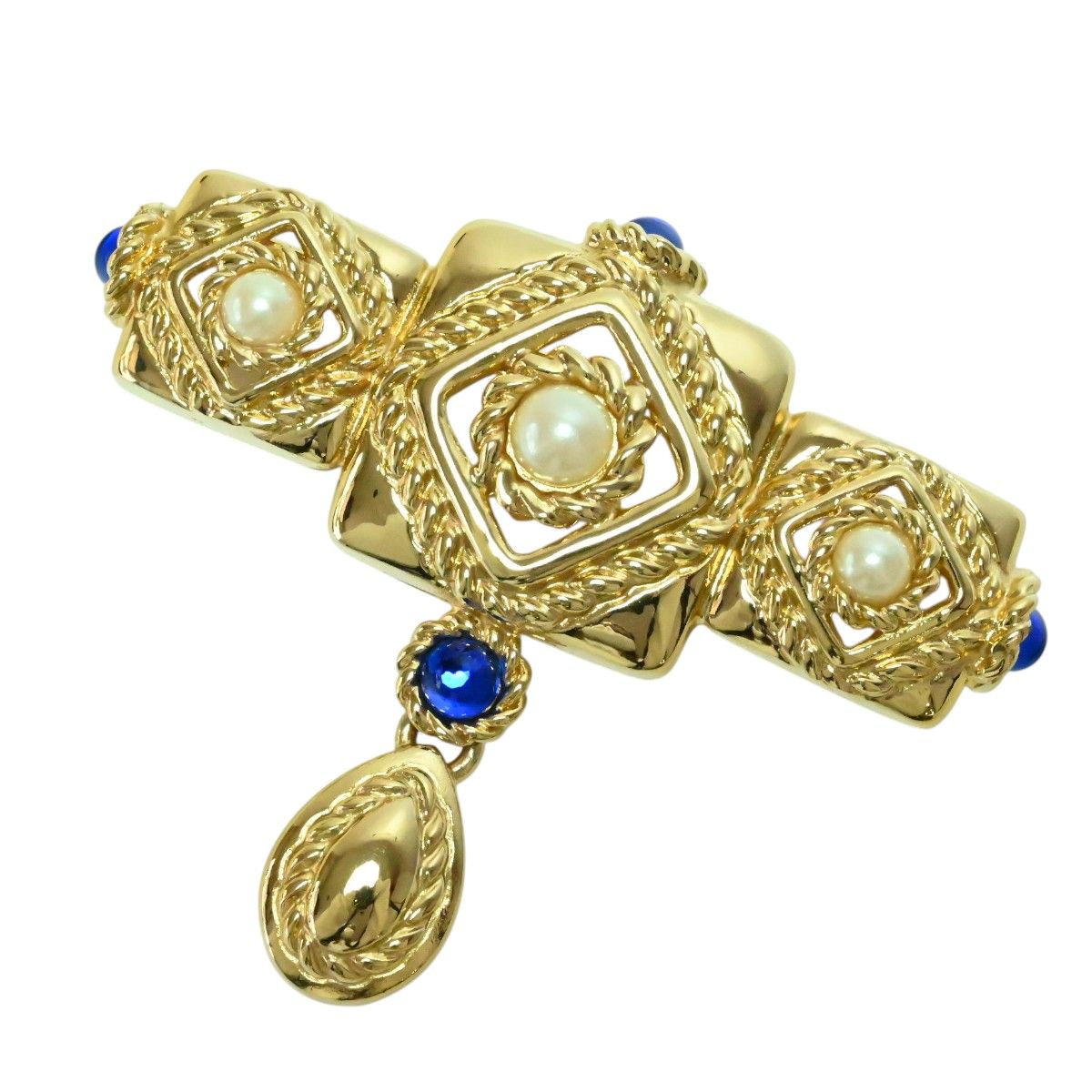 【美品】 ジバンシー パール ブローチ 美品 GIVENCHY ジバンシー フェイクパール/カラービジュー GP ブローチ