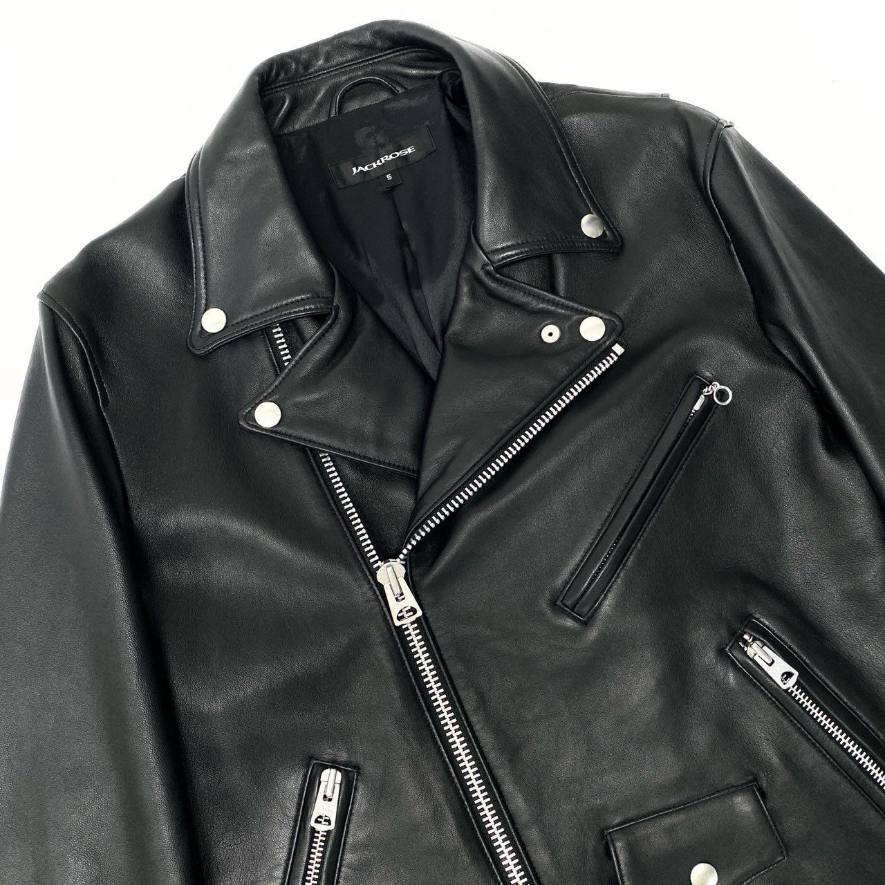 61b4 JACKROSE ジャックローズ ラムレザー ダブルライダースジャケット