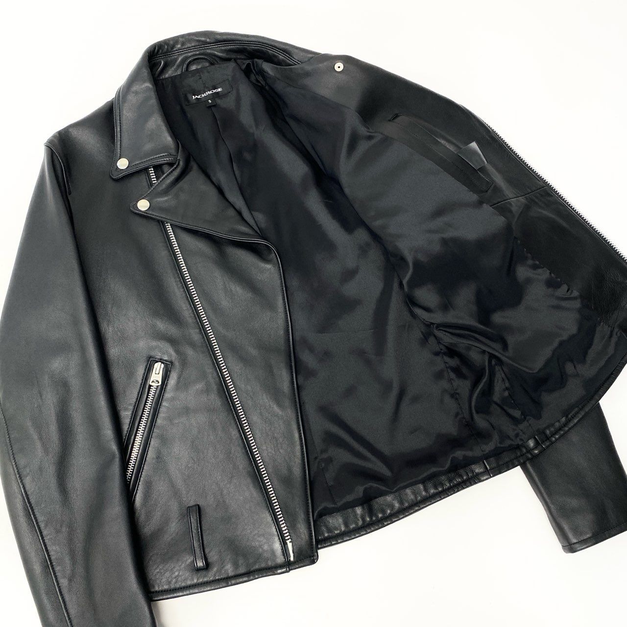 61b4 JACKROSE ジャックローズ ラムレザー ダブルライダースジャケット