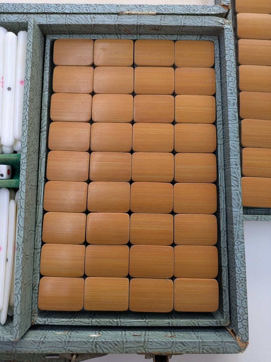 D【ヴィンテージ】麻雀セット 収納ケース付き コンパクト レトロ