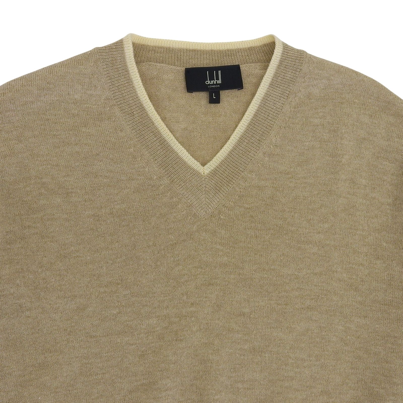 極美品△Dunhill ダンヒル メリノウール100％ Vネック ロングスリーブ