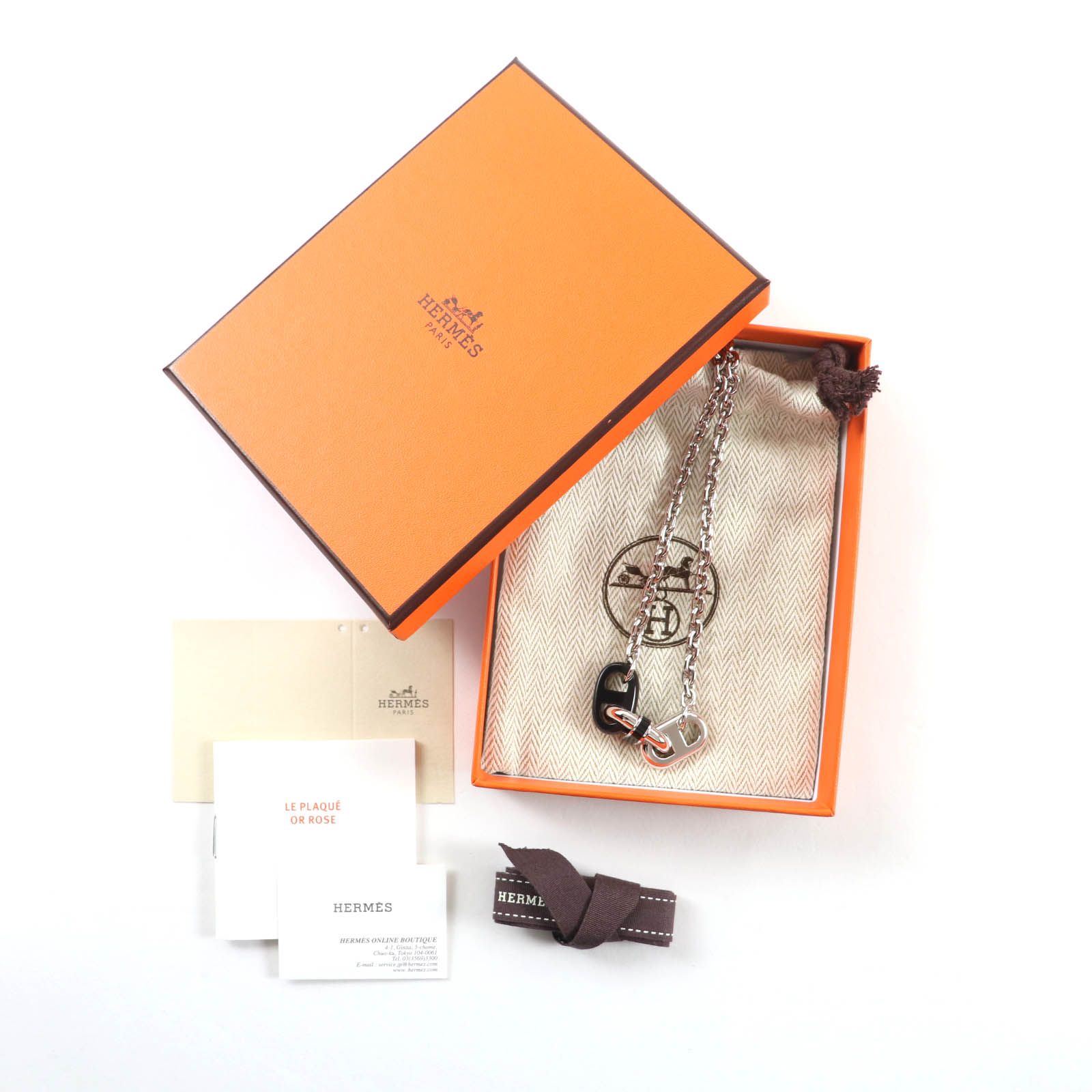 極美品☆HERMES エルメス バッファローホーン マイヨン ネックレス