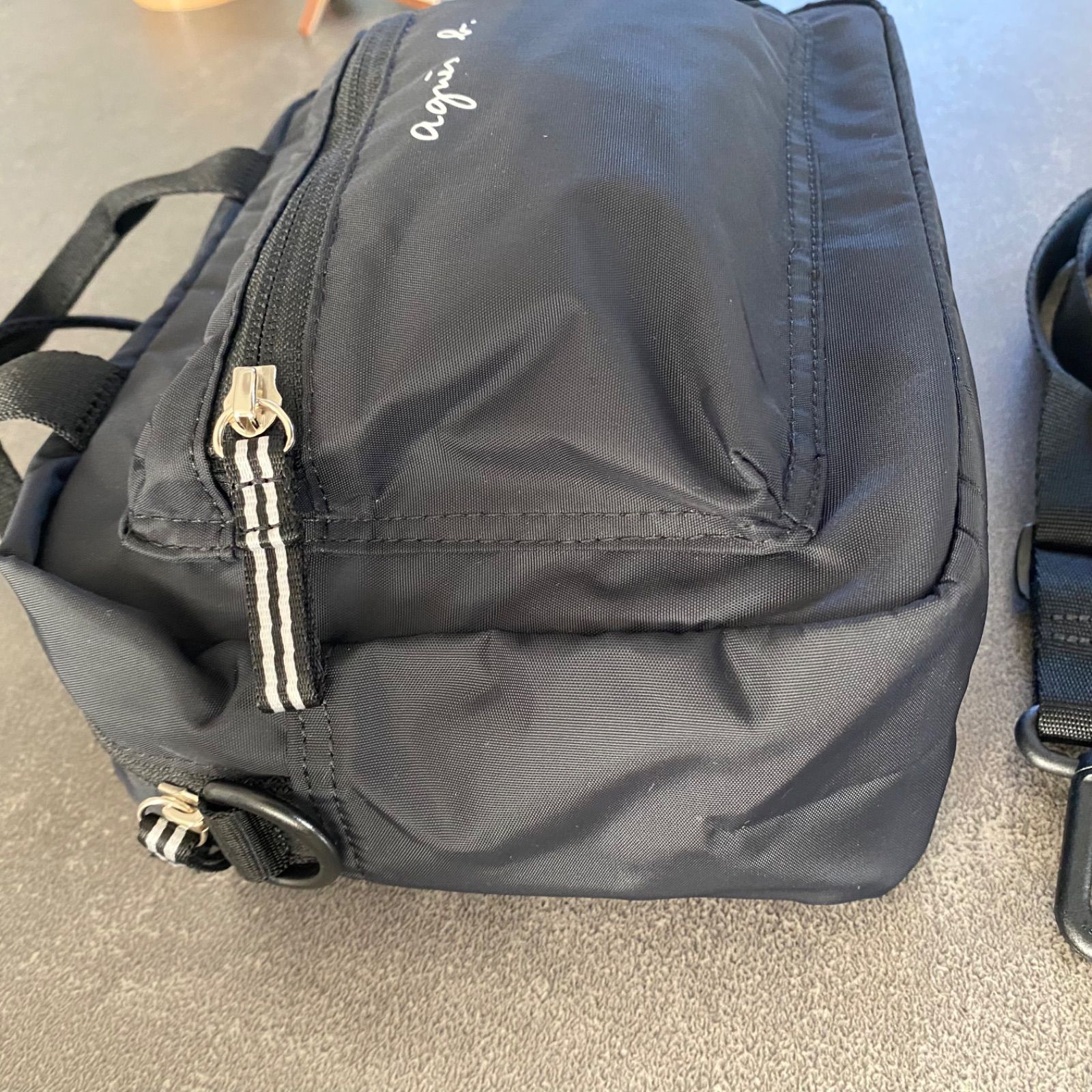 極美品】アニエスベー アンファン 2way キッズ ロゴ通園ショルダー
