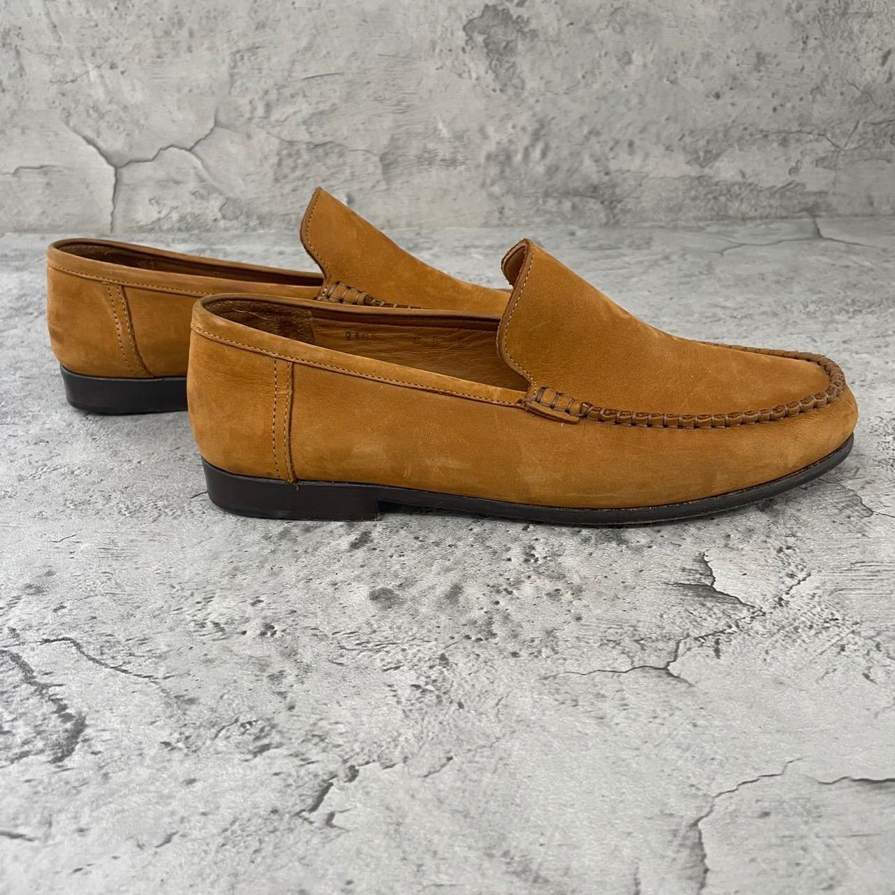 美品 ヒロフ ローファー 茶 ブラウン スウェード スエード スリッポン