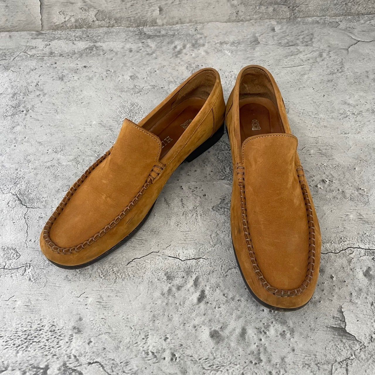 美品 ヒロフ ローファー 茶 ブラウン スウェード スエード スリッポン