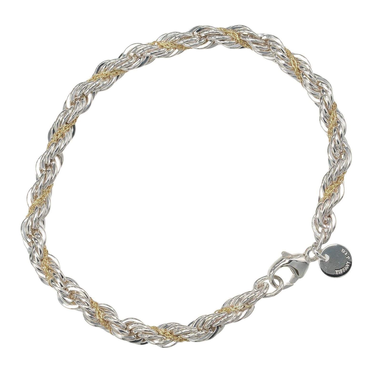 TIFFANY&Co.】ティファニー ツイスト 腕周り約17.3cm シルバー925×K18