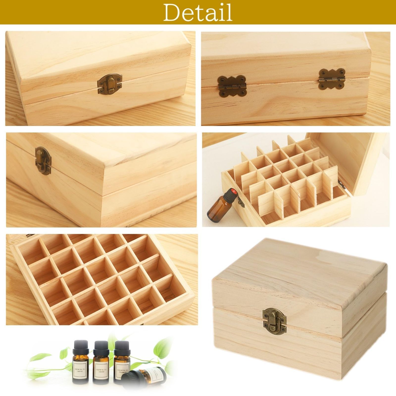 25本収納) 香水 容器 瓶 精油 木箱 収納ボックス アロマオイル 木製