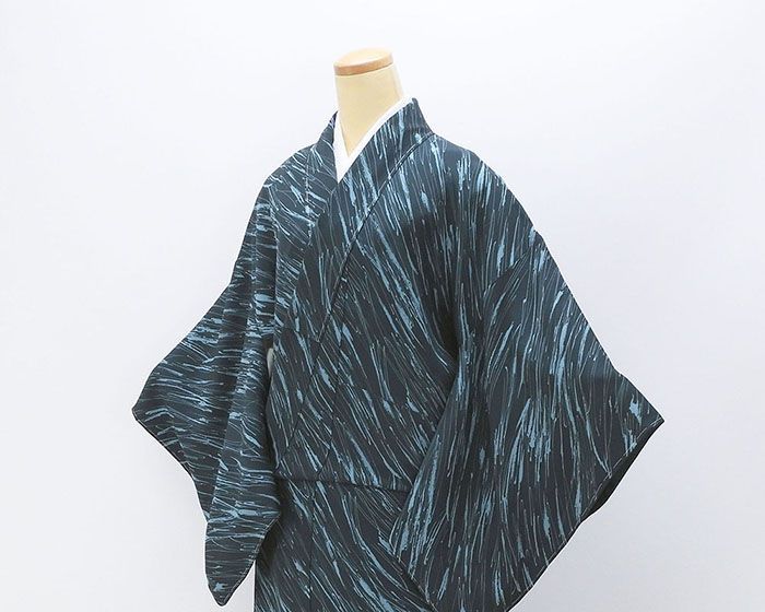 小紋 未使用 正絹 幾何 身丈159cm 裄丈68.5cm 小紋 未着用 美品 新古品