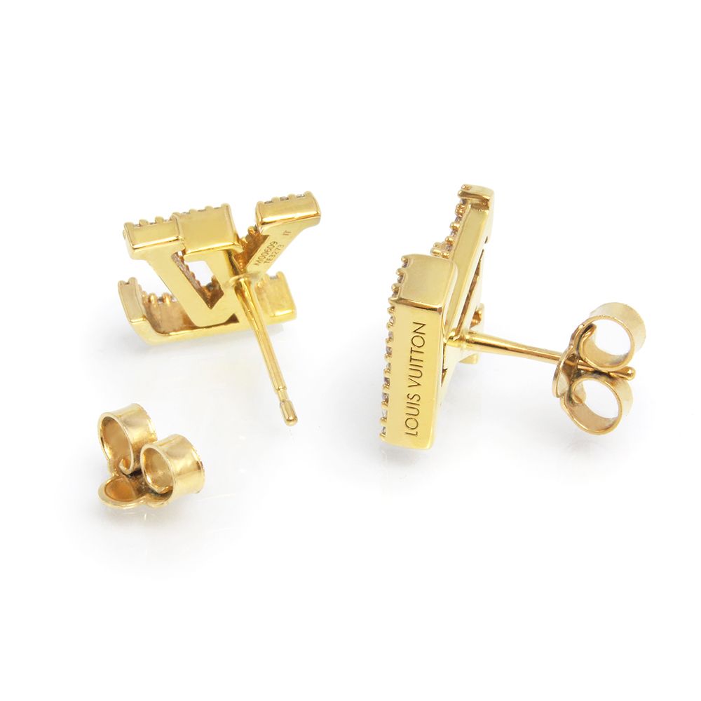 ルイ ヴィトン M00609 LV アイコニック ストラス ゴールド ピアス 箱付