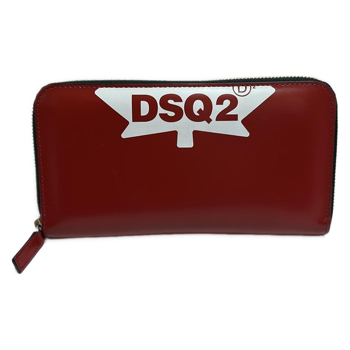DSQUARED2(ディースクエアード) 長財布 - レッド×白 ラウンド