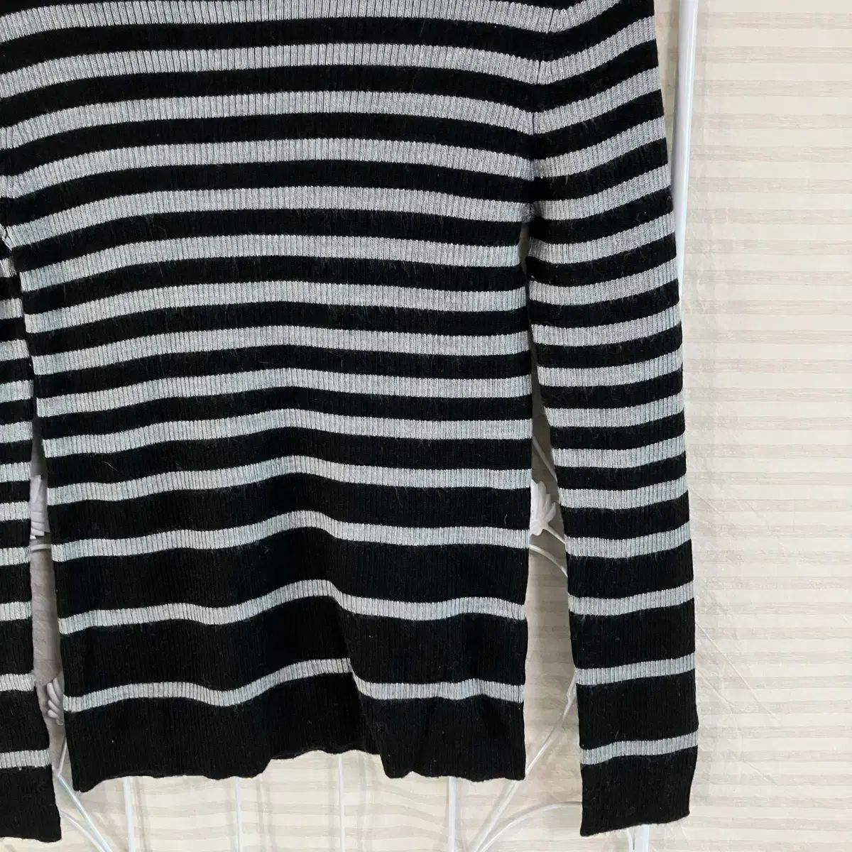 ヴィンテージ ブラック タートルネック ストライプ ニット 820 y2k