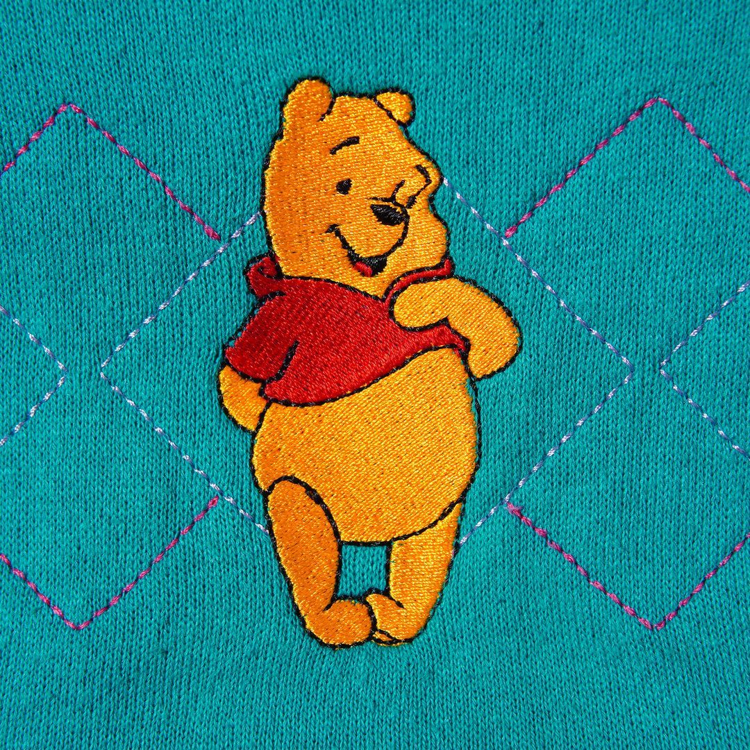 90s USA製 ディズニー Disney プーさん スウェット XL エメラルド