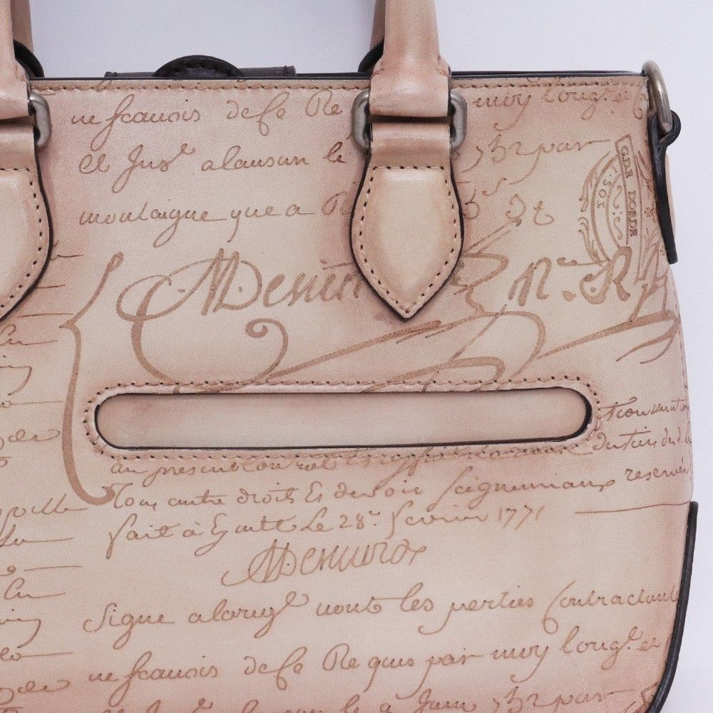 BERLUTI カリグラフィ トゥジュールガリバー レザー ハンドバッグ