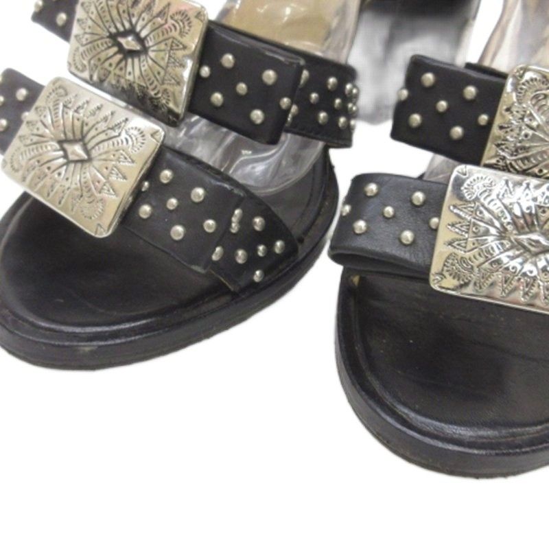 TOGA PULLA メタル装飾 ブラックサンダル トーガ プルラ TOGA PULLA メタル スタッズ サンダル ブラック 36 22.5