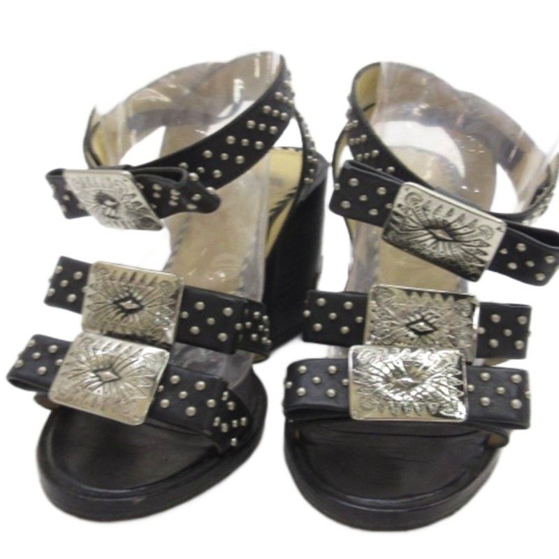 トーガ プルラ TOGA PULLA メタル スタッズ サンダル ブラック 36 22.5