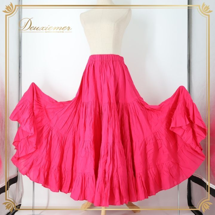 ジプシースカートピンク系 ベリーダンス 衣装 ジプシースカート ピンク系 25ヤード 無地