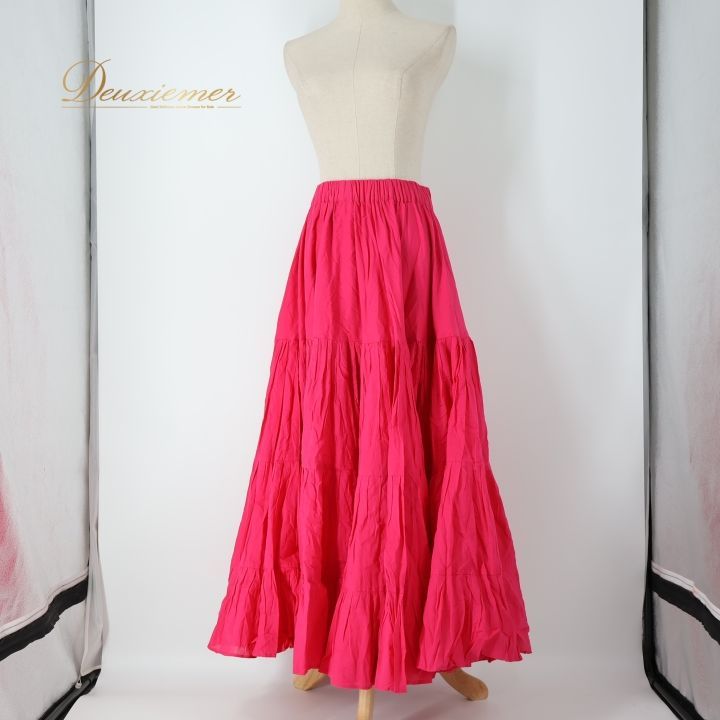 ベリーダンス 衣装 ジプシースカート ピンク系 25ヤード 無地