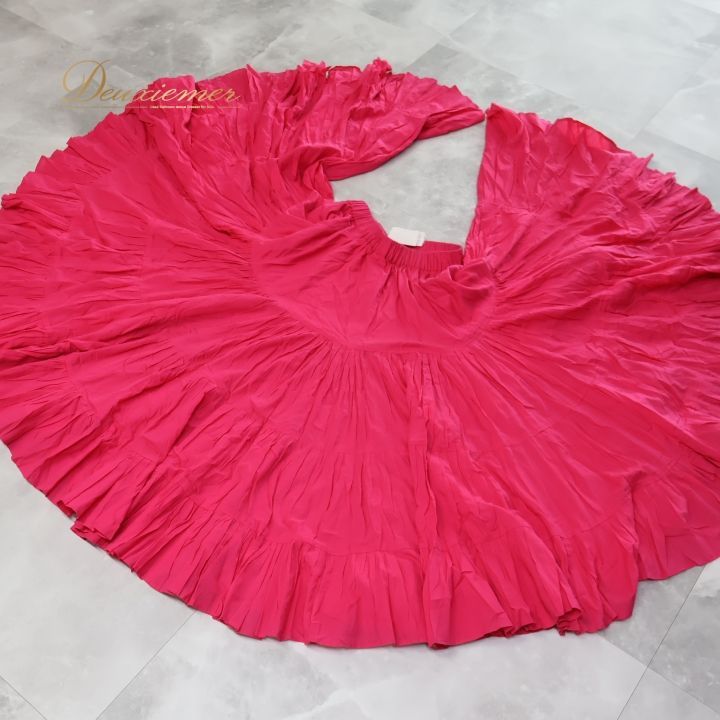 ベリーダンス 衣装 ジプシースカート ピンク系 25ヤード 無地