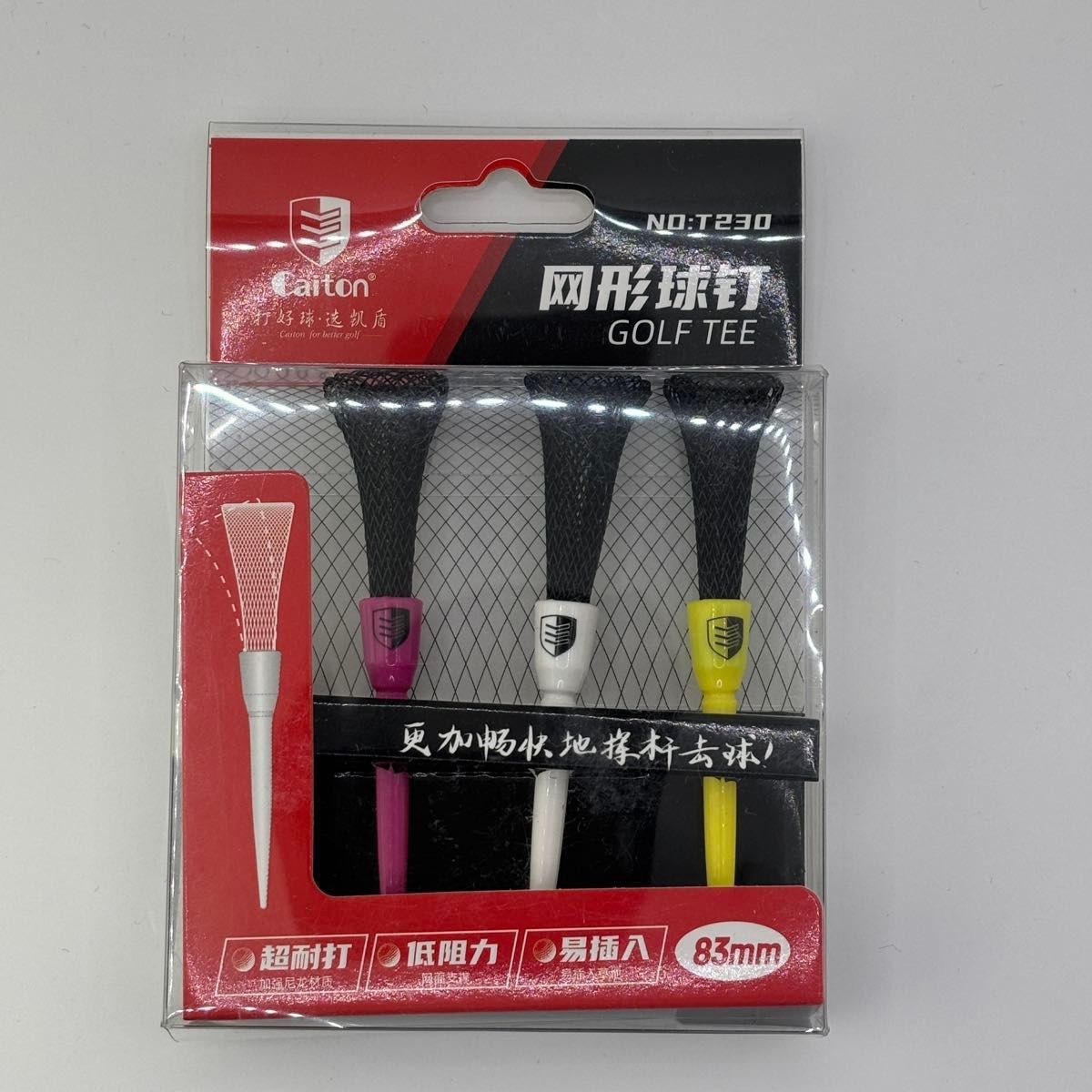 ゴルフティー トルネード 83mm 3本セット 強化ナイロン 高耐久 低抵抗