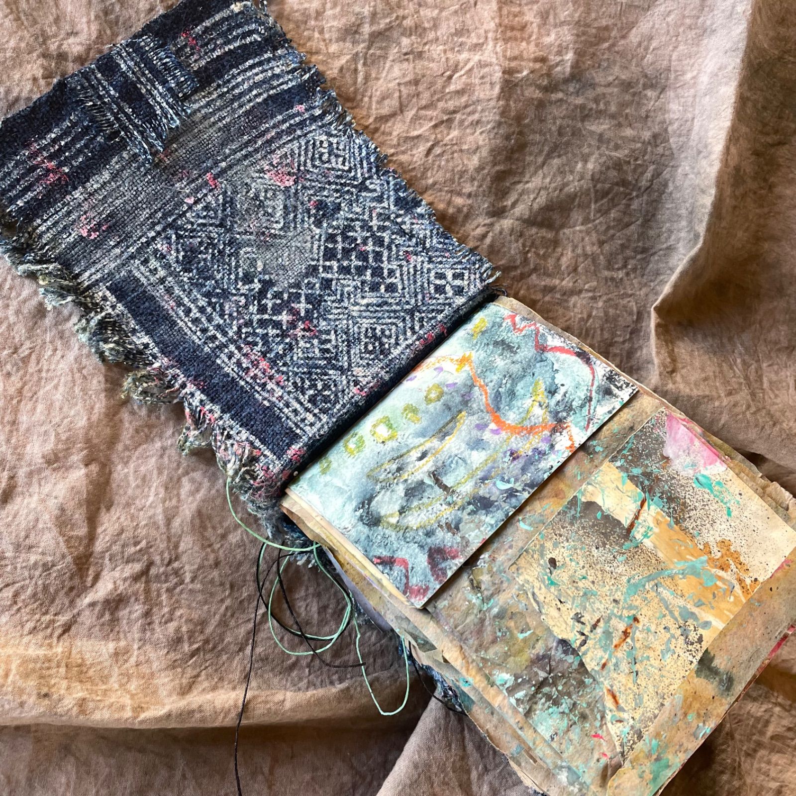 1点もの＊ ジャンクジャーナル【現品にてジャーナル販売終了】 ジャンクジャーナル ここではないどこかの襤褸の本 コラージュ帳