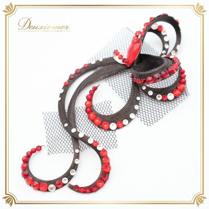 社交ダンス 小物 多美咲 ヘアオーナメント 飾り ヘアアクセサリー 赤