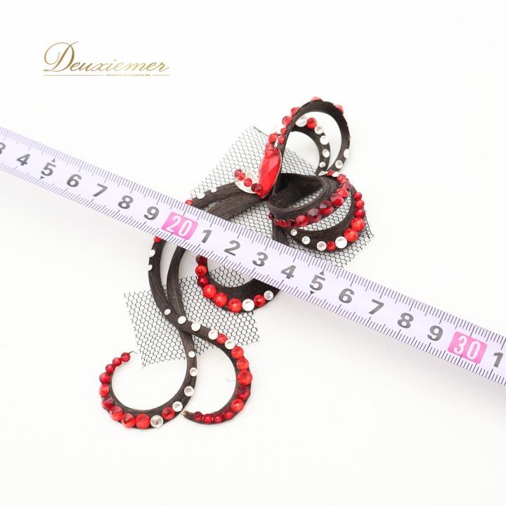 社交ダンス 小物 多美咲 ヘアオーナメント 飾り ヘアアクセサリー 赤