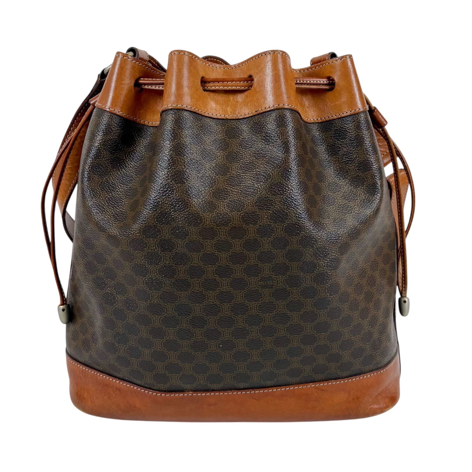 セリーヌ CELINE 巾着型 ショルダーバッグ マカダム柄 PVCレザー