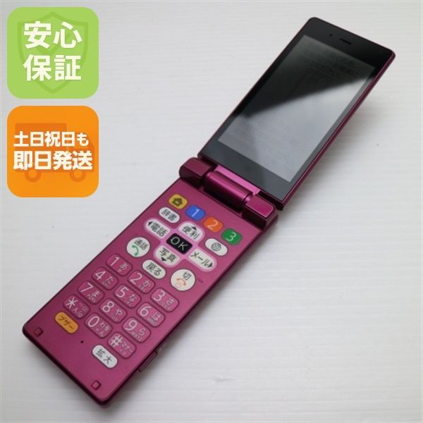 良品中古 505SH かんたん携帯9 ワインレッド 白ロム 中古 ガラケー