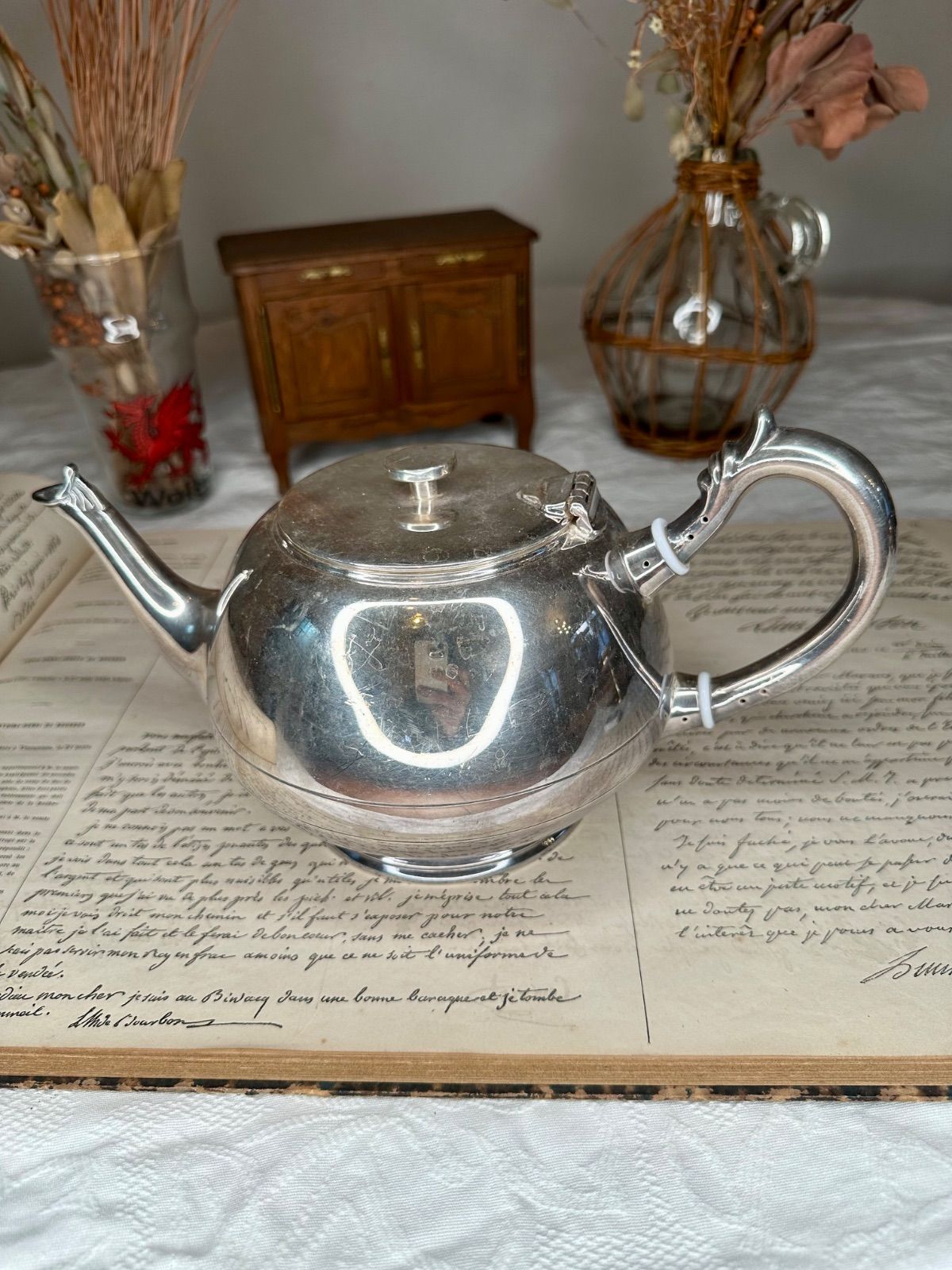 イギリス ヴィンテージ Walker&Hall ティーポット シルバープレート