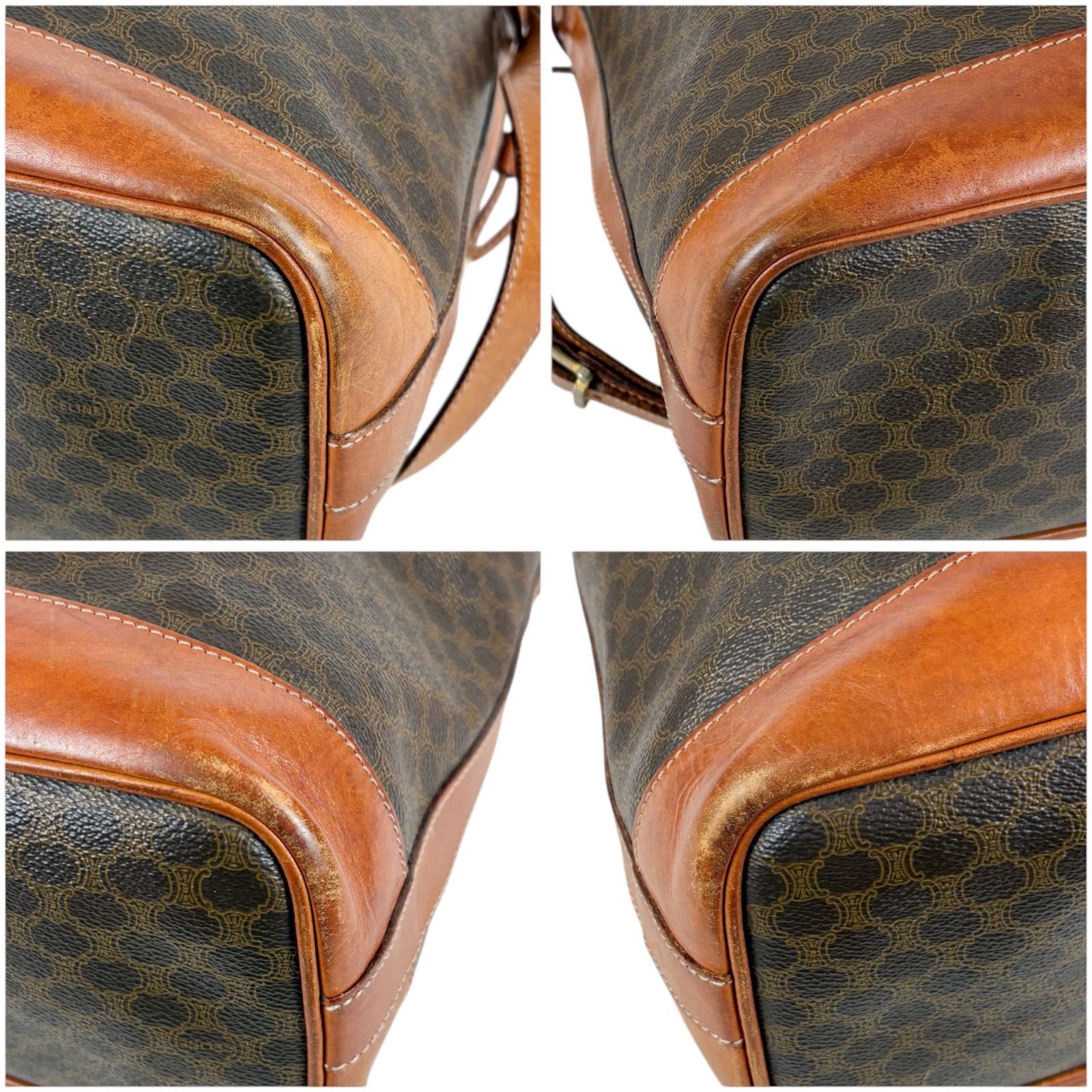 セリーヌ CELINE 巾着型 ショルダーバッグ マカダム柄 PVCレザー