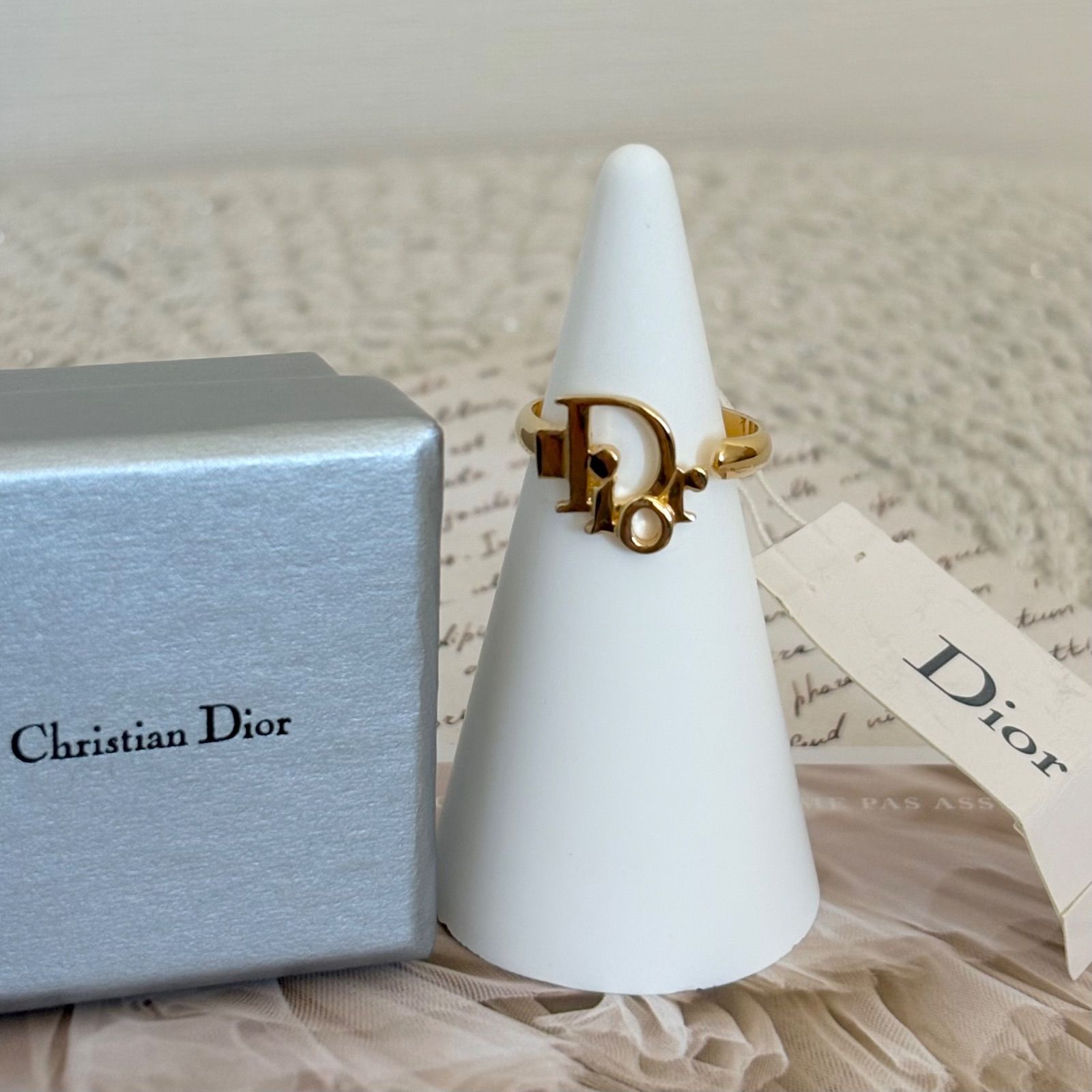 希少！ Christian Dior ロゴ サークル イヤリング D73 希少 Dior 