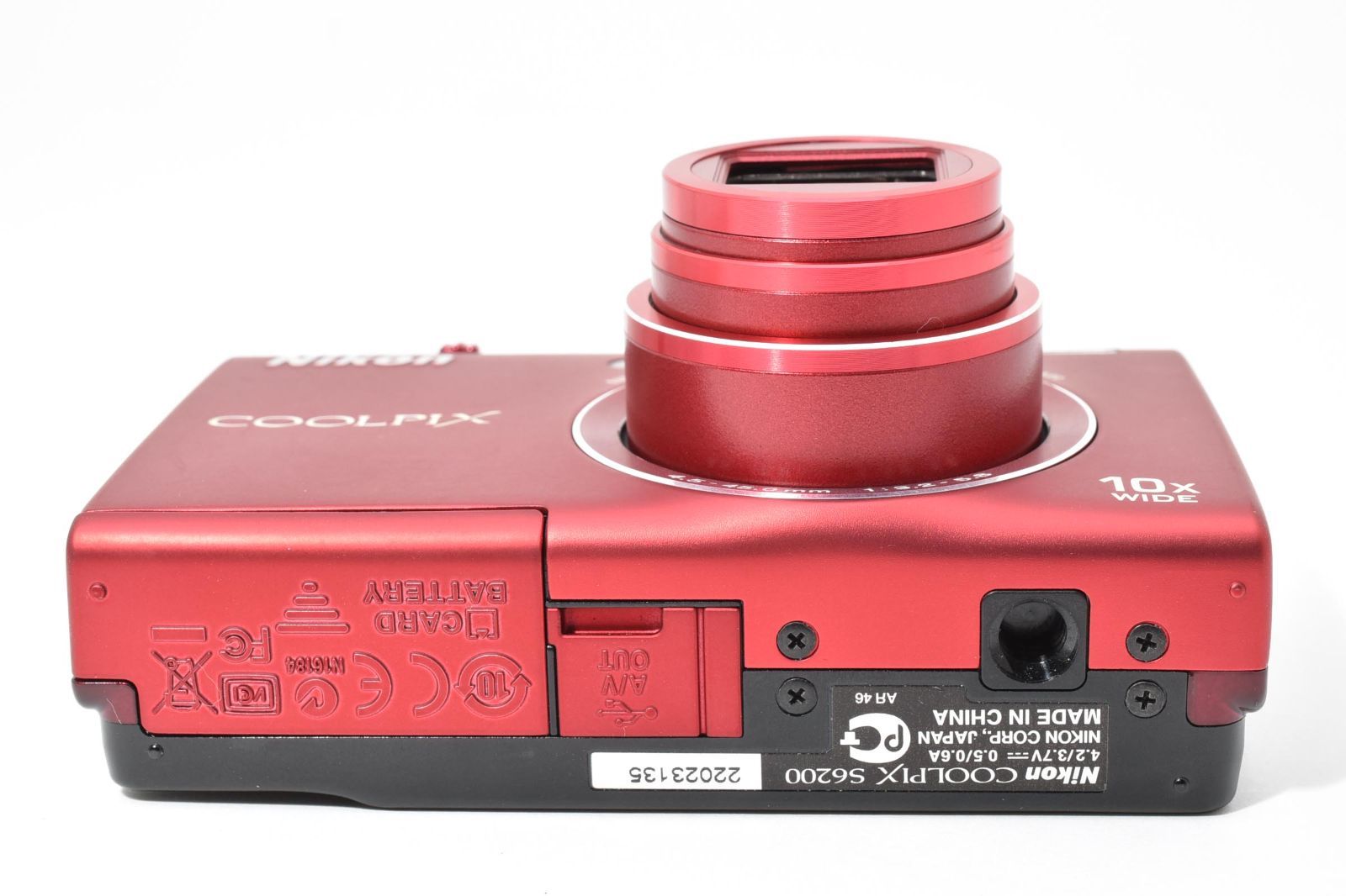 Nikon ニコン COOLPIX S6200 レッド 元箱 /2697 動作OK 返金保証