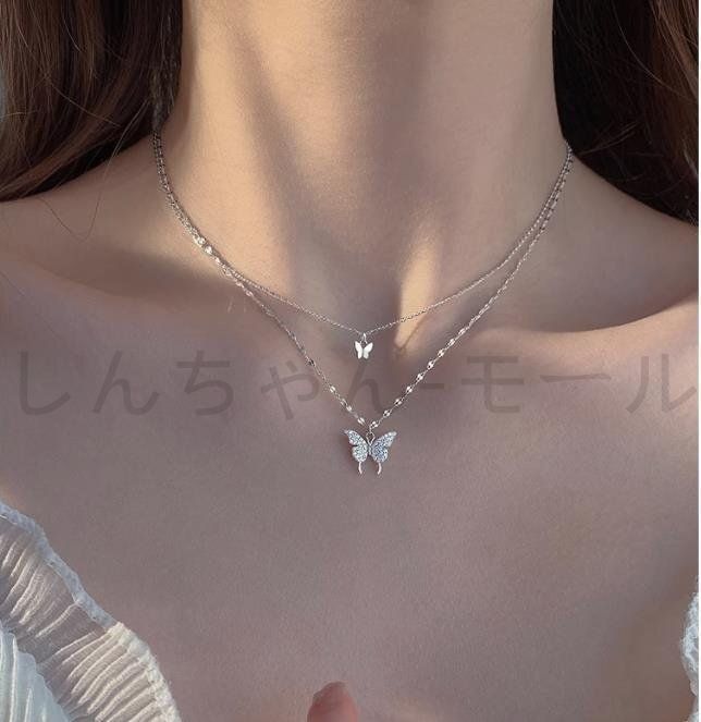 新しい未使用 アクセサリー ネックレス レディース 胡蝶 蝶々 シンプル