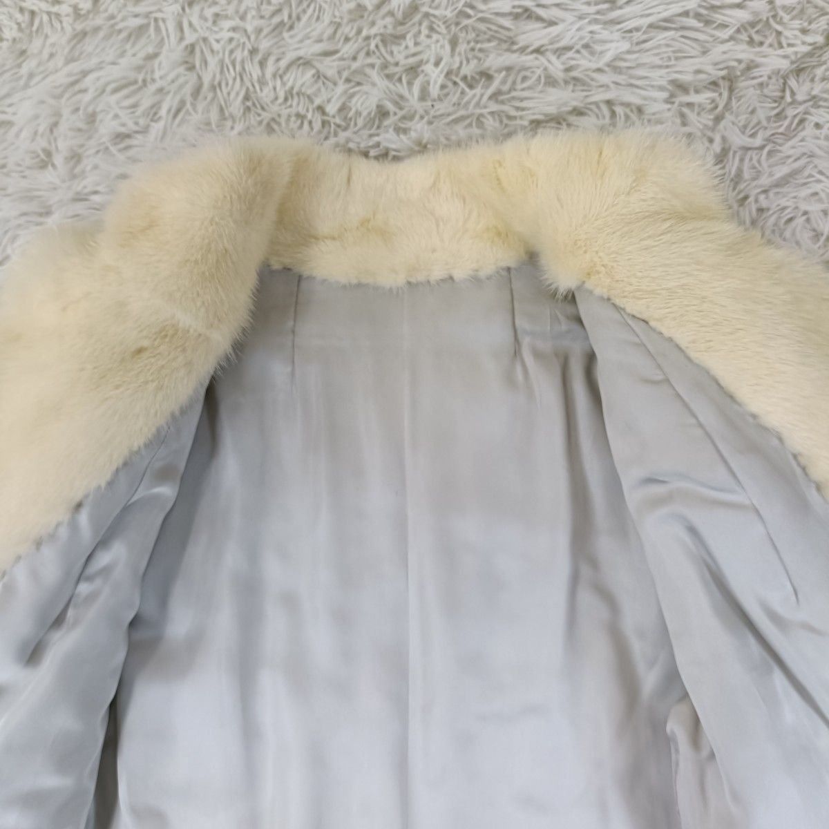 ホワイトミンク デザイン ファーコート ミンクコート リアルファー
