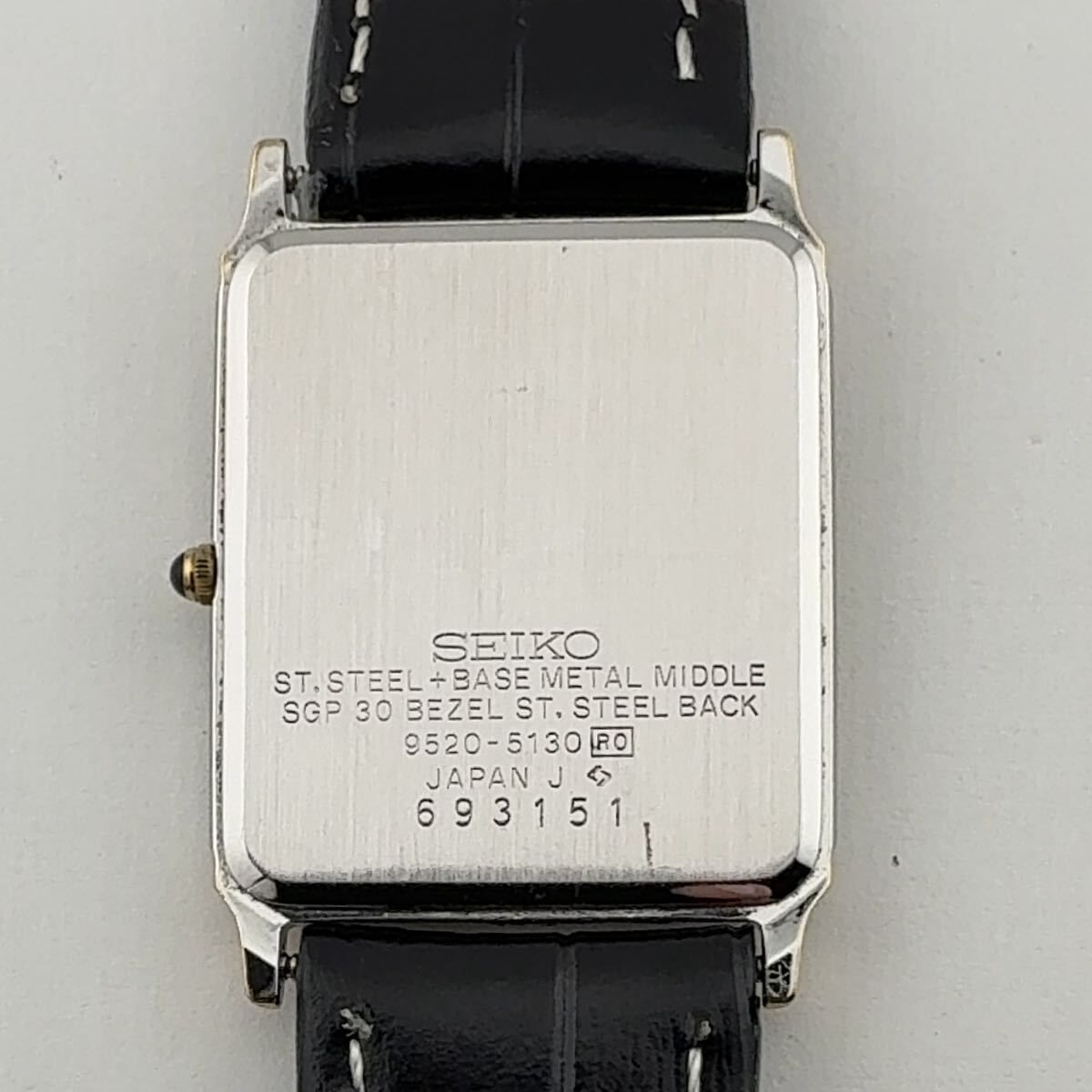 SEIKO 9520-5130 セイコー DOLCE ドルチェ スクエア クォーツ メンズ 
