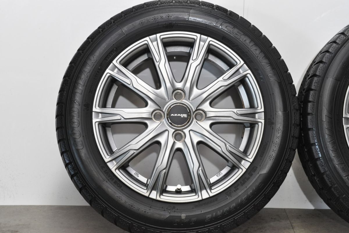 良好】AZANE 15in 5.5J +50 PCD100 アイスナビ7 185/60R15 アクア