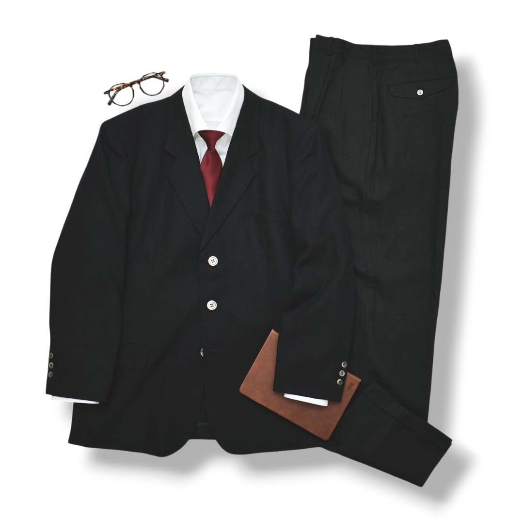 美品 Papas パパス スーツ リネン セットアップ ナチュラル L ビジネス フォーマル ドレス パパス スーツ Papas Lサイズ相当リネン100％テーラード Papasパパス ぼく