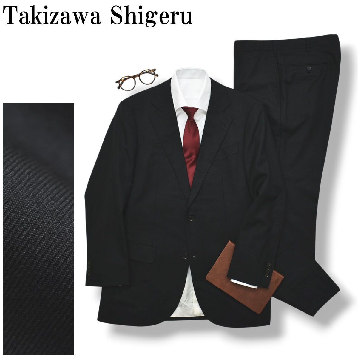 美品】 タキザワシゲル Takizawa Shigeru ウール シルク シングル 2B
