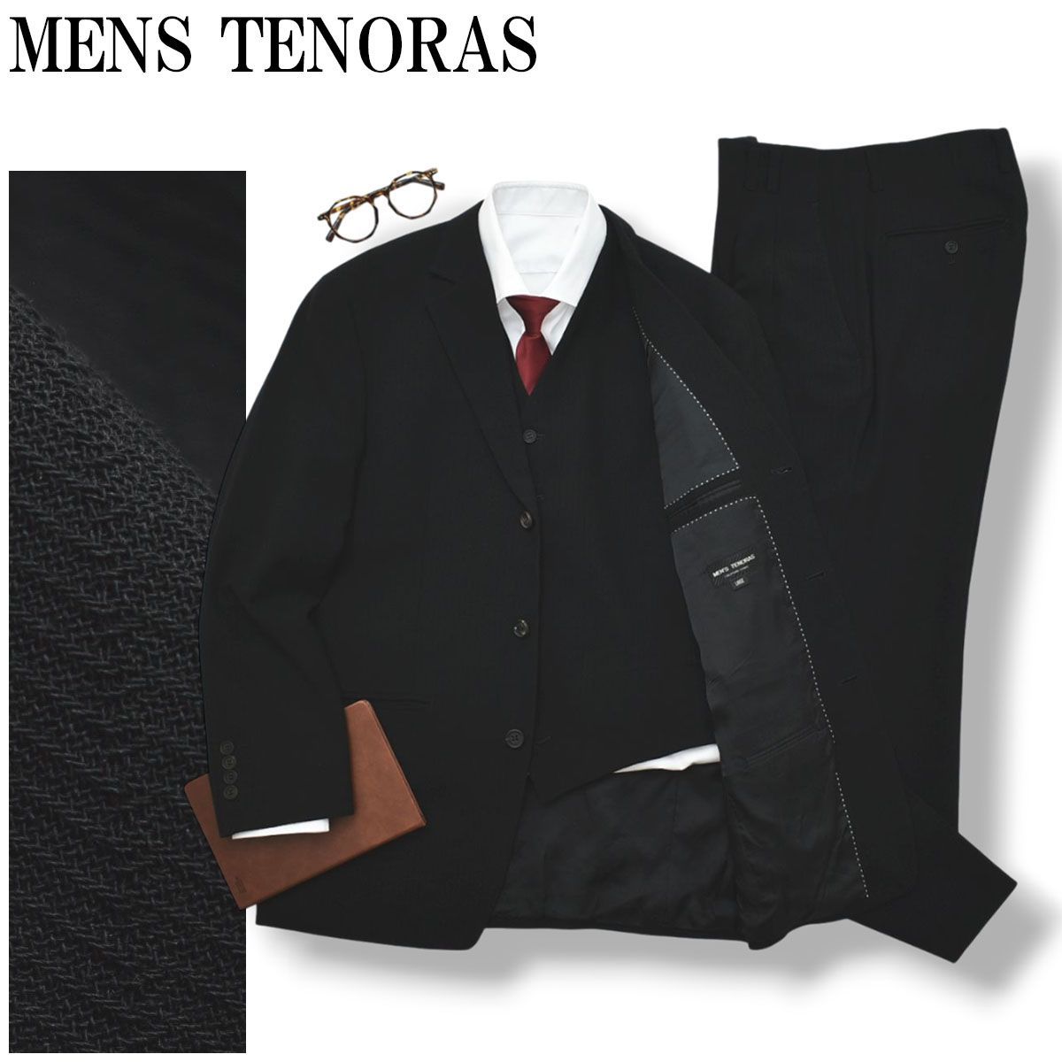 TENORAS ティノラス 3ピース ブラック USED スーツ　セットアップ メンズ ティノラス MENS TENORAS シングル 3B 3ピース スーツ