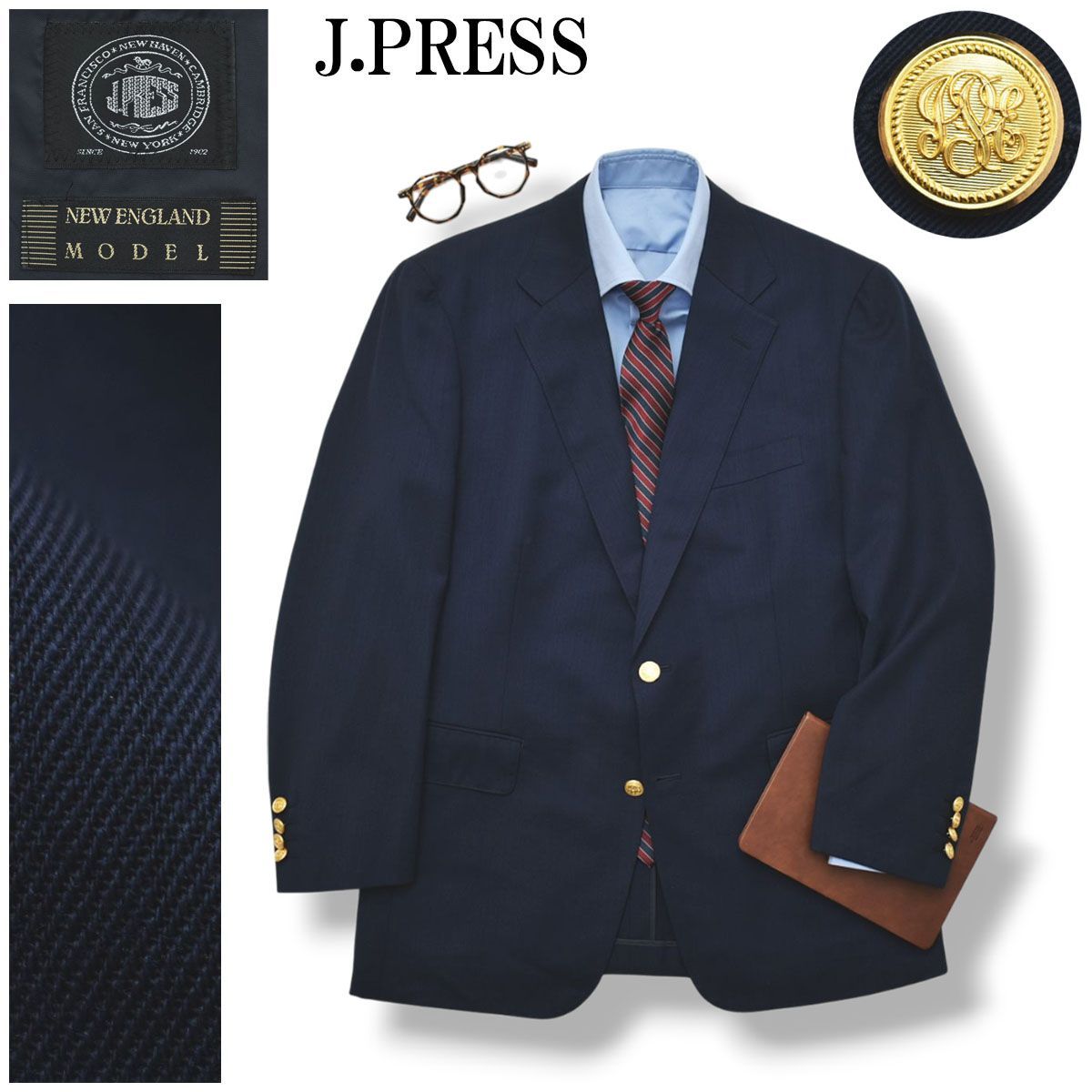 【極美品】J.PRESS ニューイングランドモデル セットアップ 濃紺 Mサイズ ジェイプレス J.PRESS ニューイングランドモデル NEW ENGLAND MODEL 金