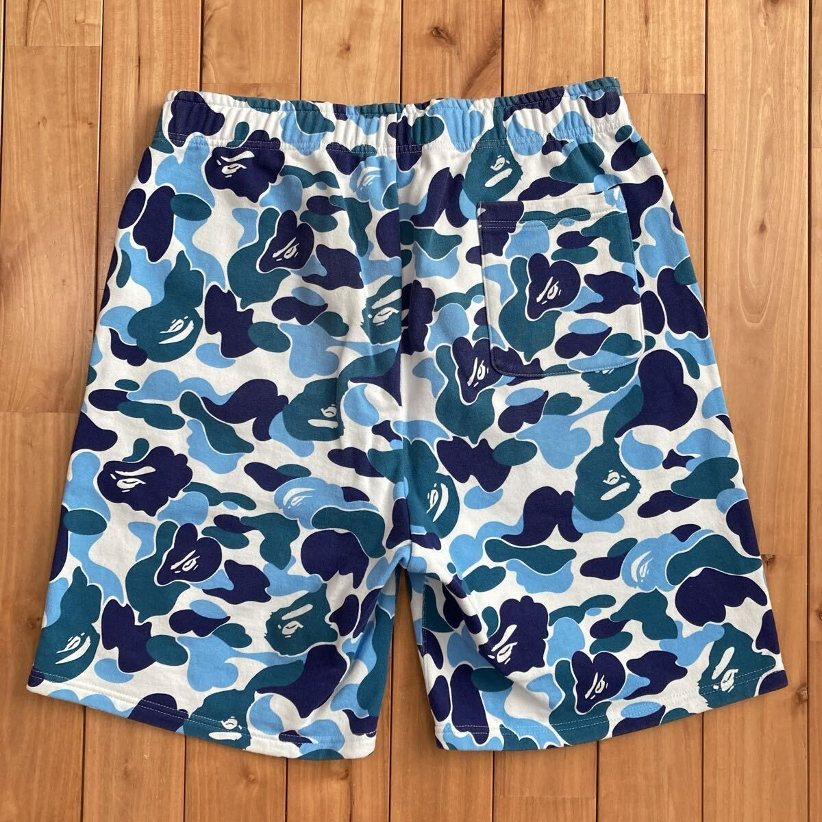 ☆XL☆ ABC camo Blue シャーク スウェットハーフパンツ a bathing ape