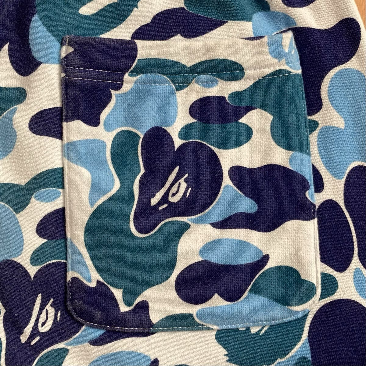 ☆XL☆ ABC camo Blue シャーク スウェットハーフパンツ a bathing ape