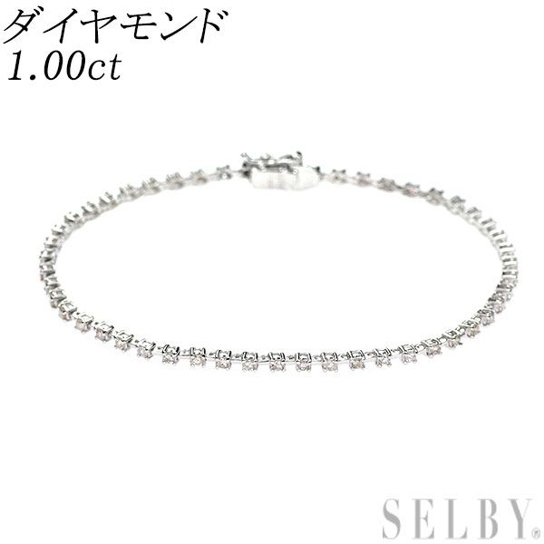 K18WG ダイヤモンド ブレスレット 1.00ct テニス - メルカリ