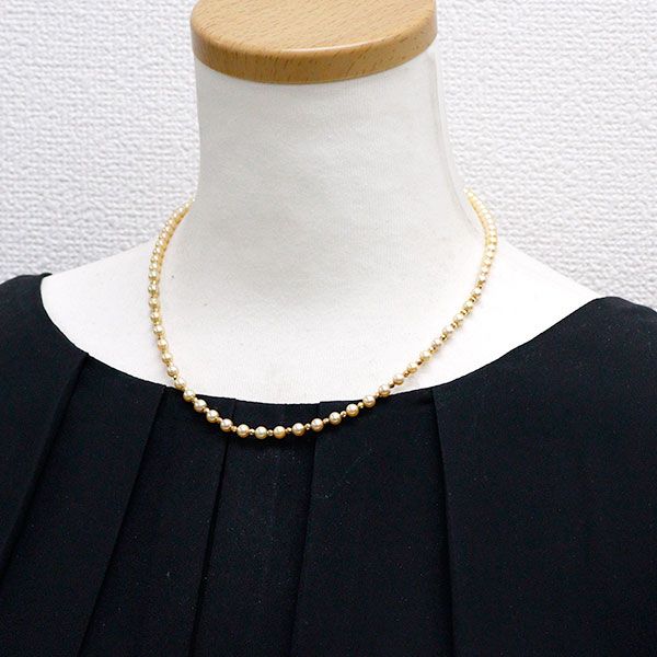 K18YG アコヤゴールデン 真珠 ネックレス 径約4.0-4.4mm - メルカリ